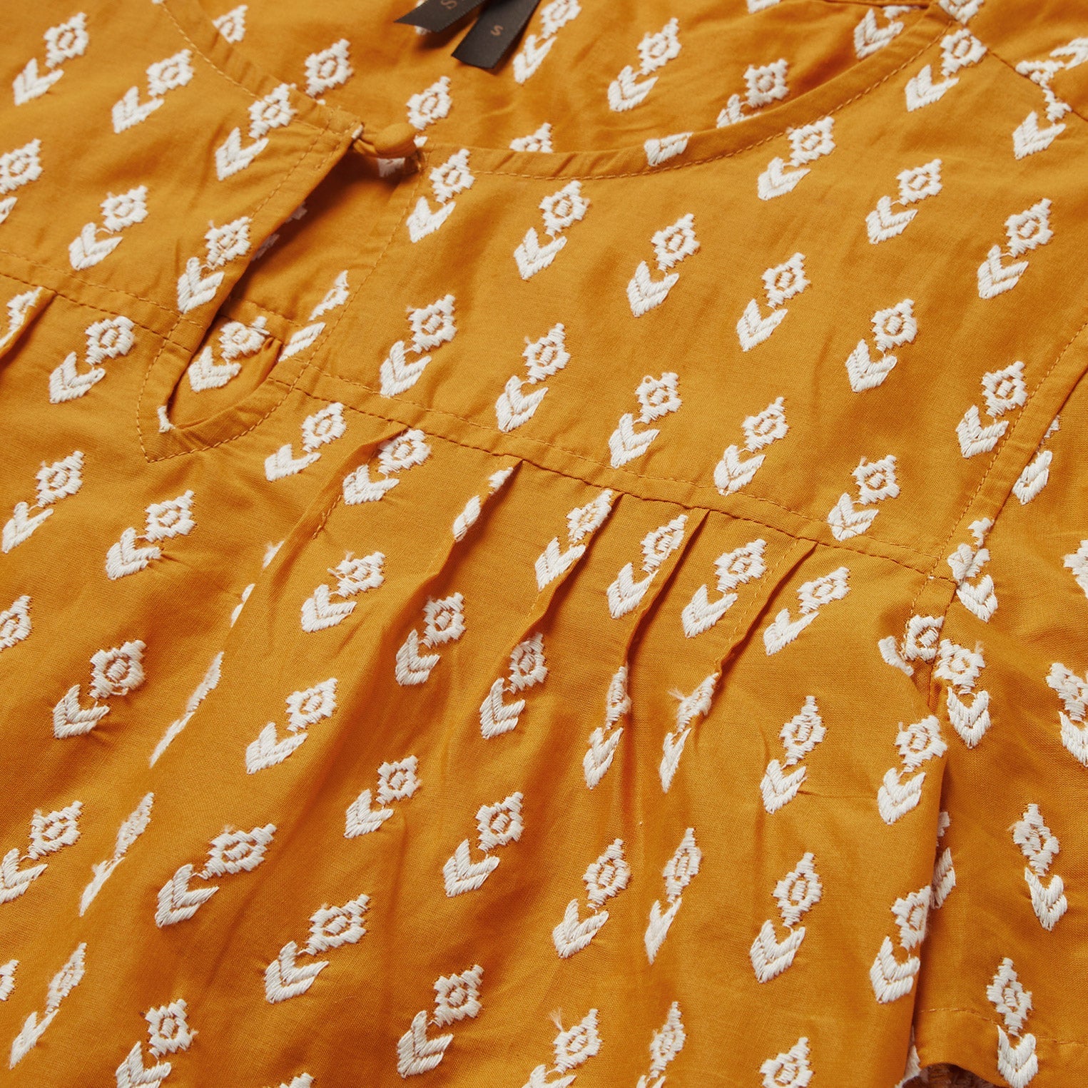 Short-Sleeved Aztec Blouse | Stetson Yellow