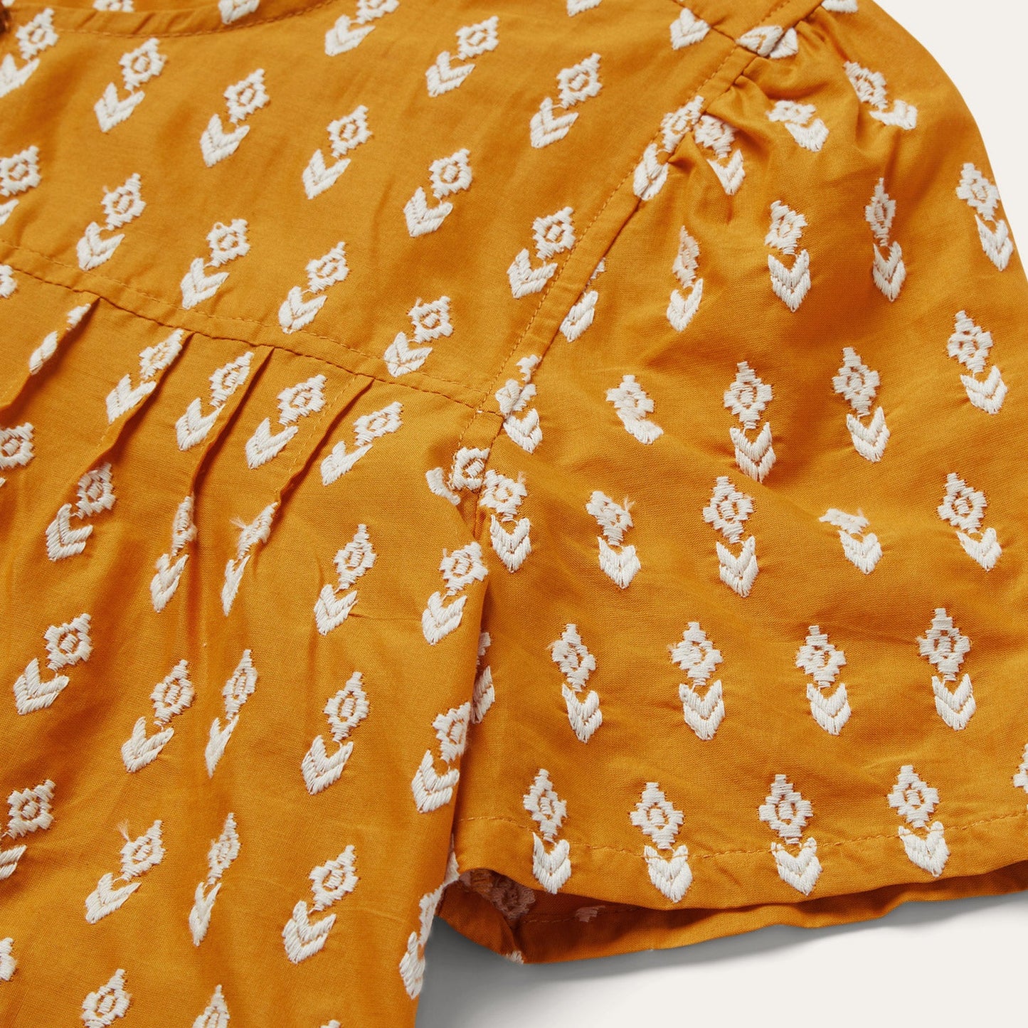 Short-Sleeved Aztec Blouse | Stetson Yellow