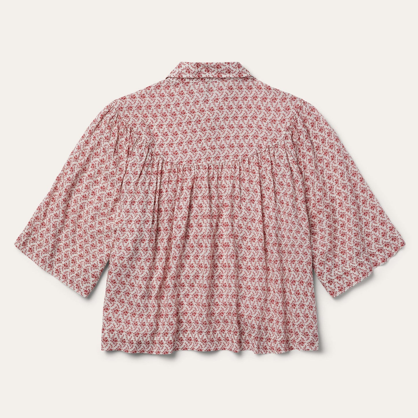 Short-Sleeved Cottage Floral Blouse | Stetson Red
