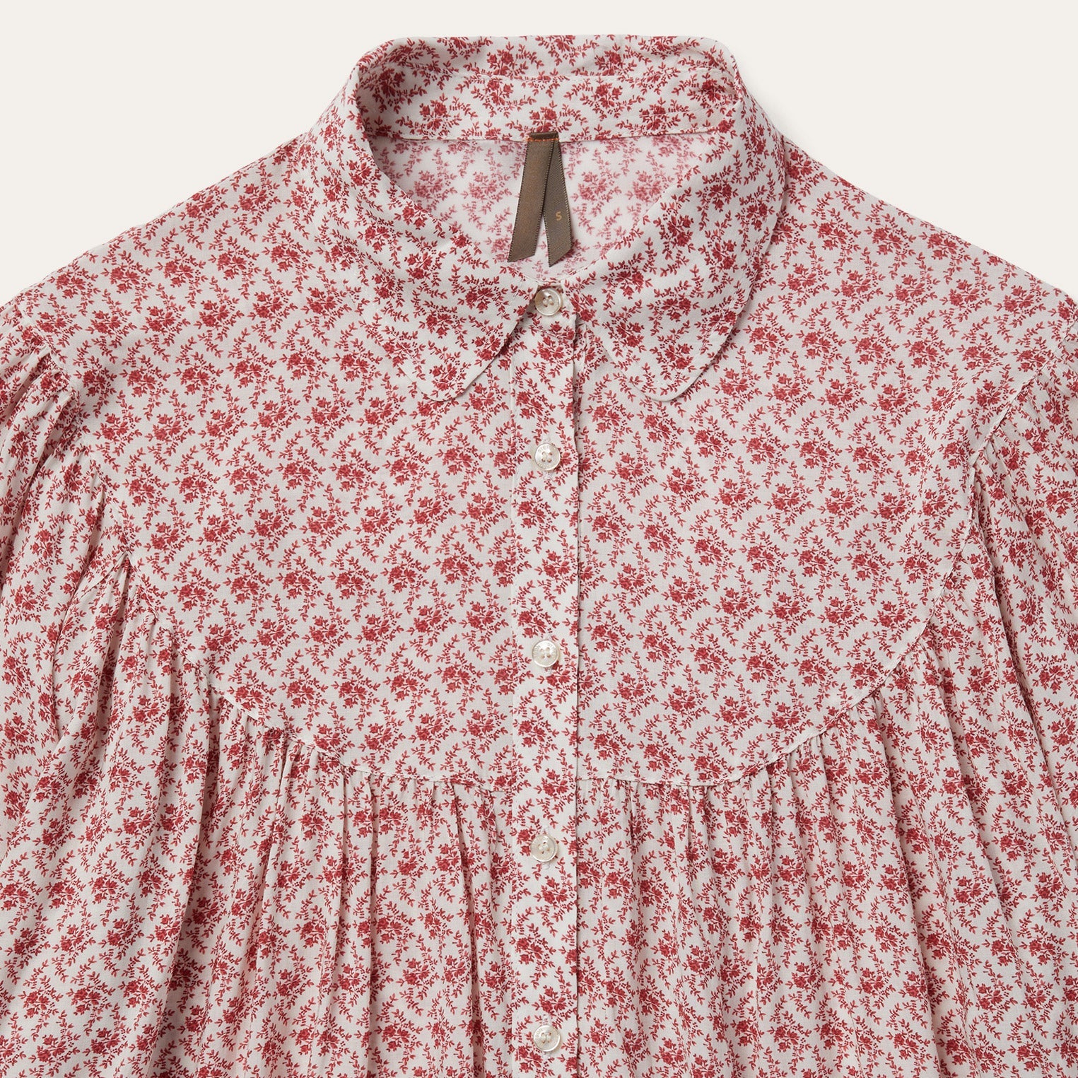 Short-Sleeved Cottage Floral Blouse | Stetson Red