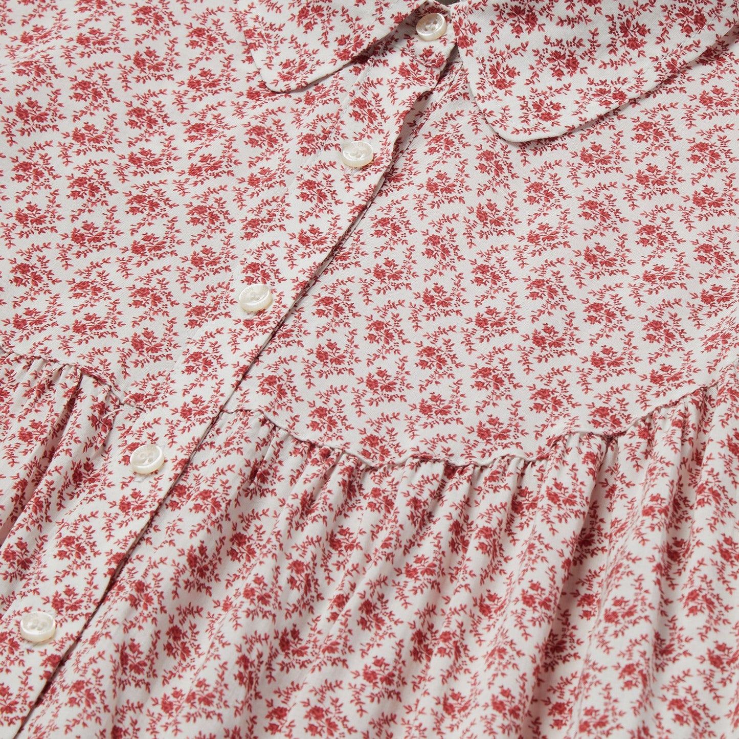 Short-Sleeved Cottage Floral Blouse | Stetson Red