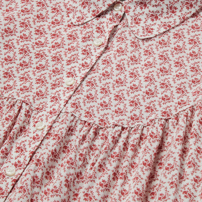 Short-Sleeved Cottage Floral Blouse | Stetson Red