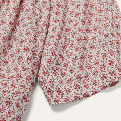 Short-Sleeved Cottage Floral Blouse | Stetson Red