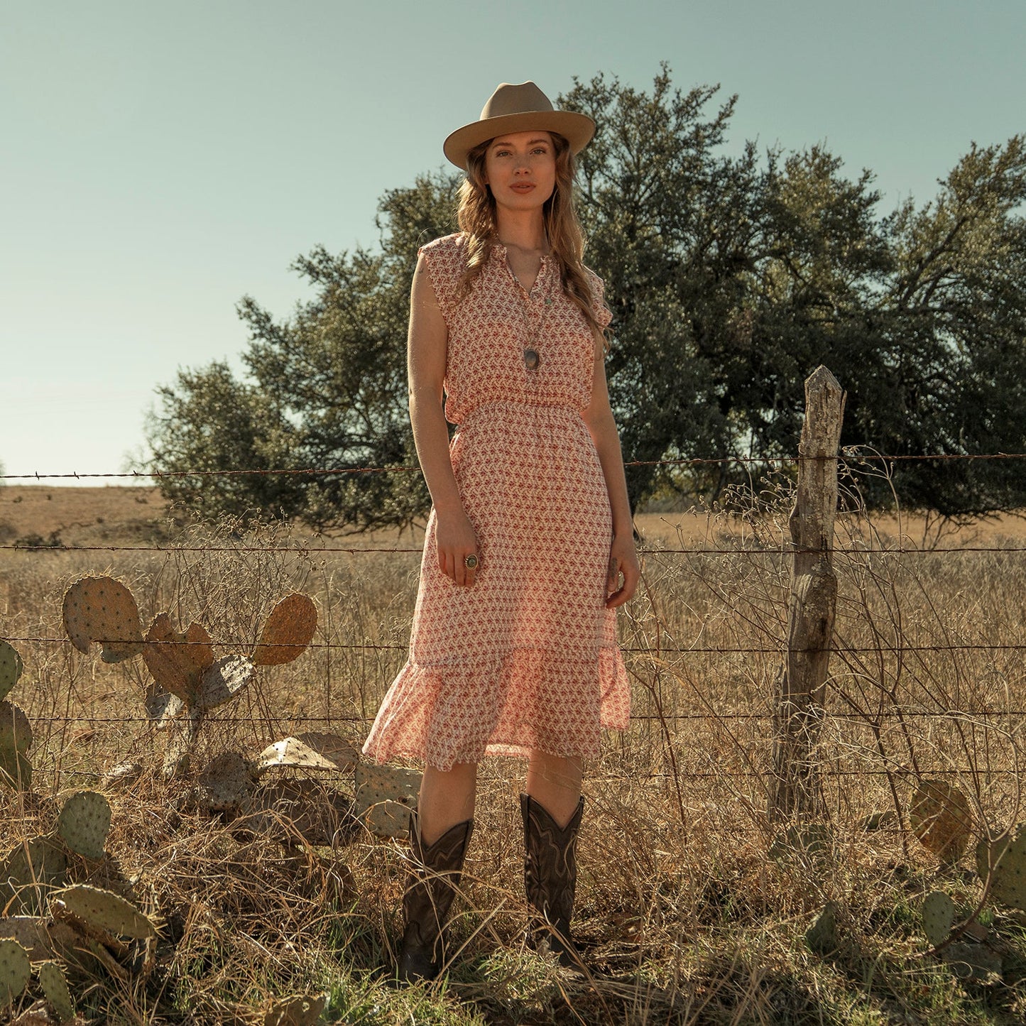 Cottage Floral Dress | Stetson Red