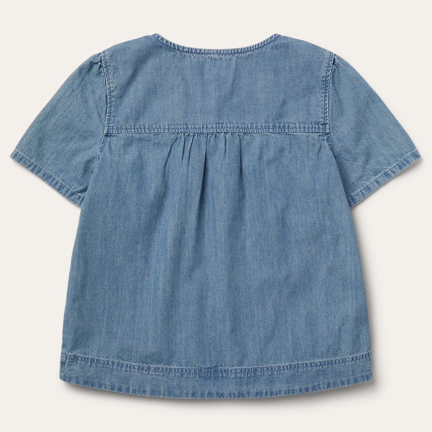 Short-Sleeved Denim Blouse | Stetson Blue