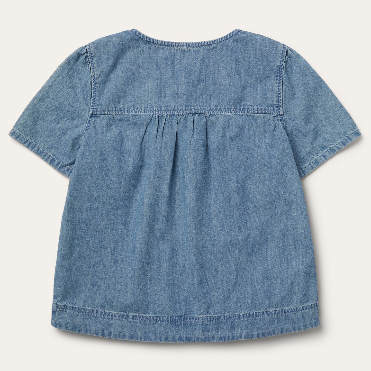 Short-Sleeved Denim Blouse | Stetson Blue