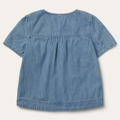 Short-Sleeved Denim Blouse | Stetson Blue