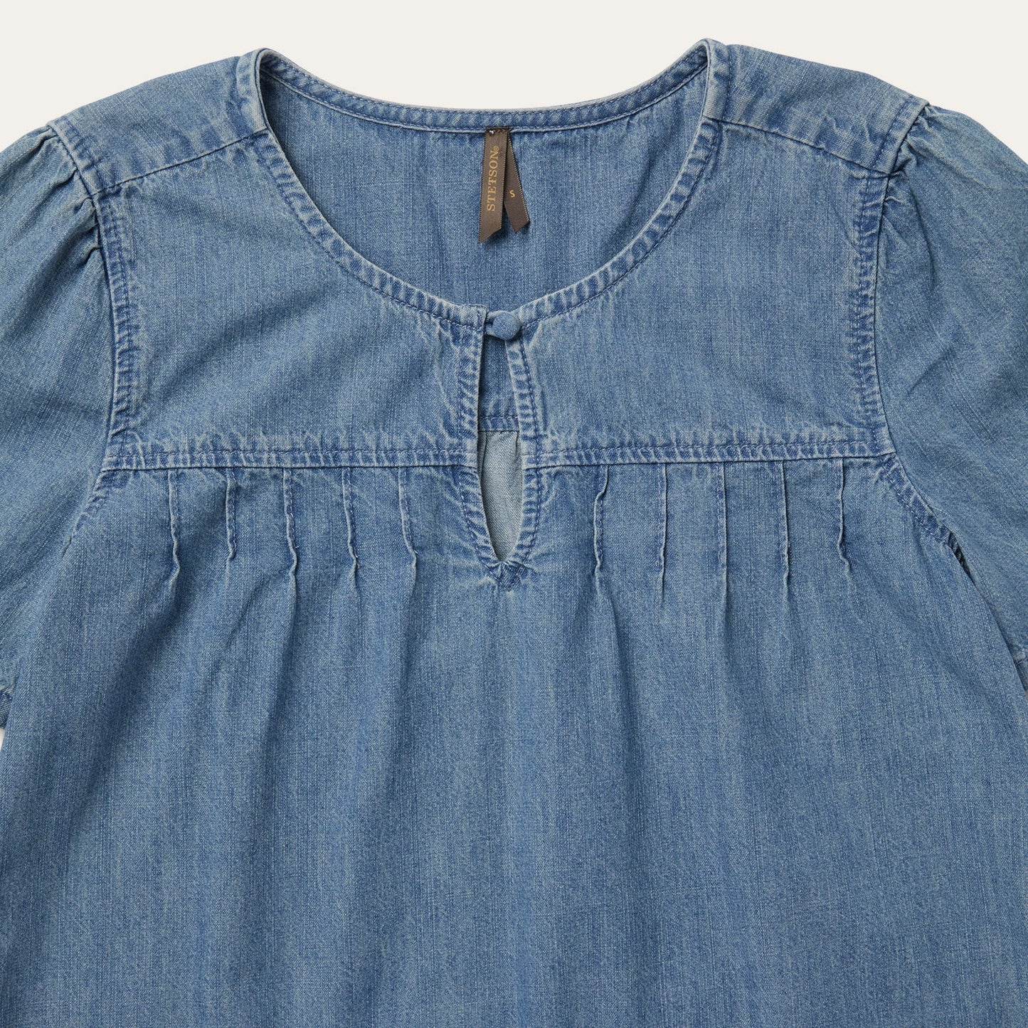 Short-Sleeved Denim Blouse | Stetson Blue
