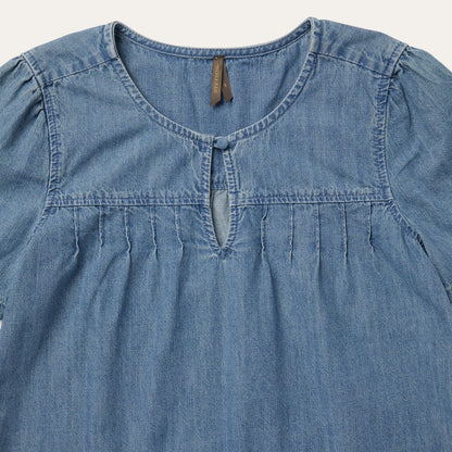 Short-Sleeved Denim Blouse | Stetson Blue