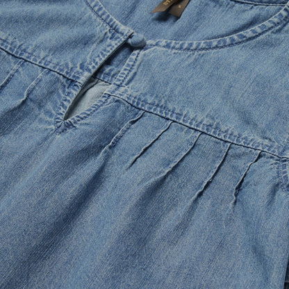 Short-Sleeved Denim Blouse | Stetson Blue