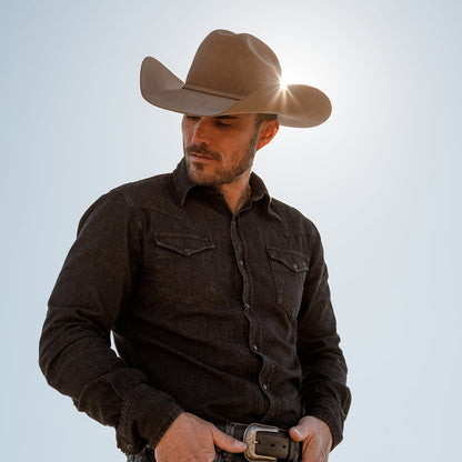 Modern Denim Western Shirt | Stetson Black