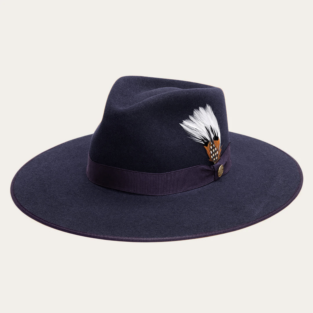 Midtown Wide Flat Brim Hat | Stetson Navy