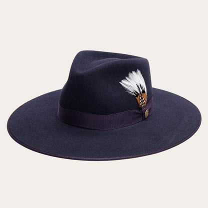 Midtown Wide Flat Brim Hat | Stetson Navy
