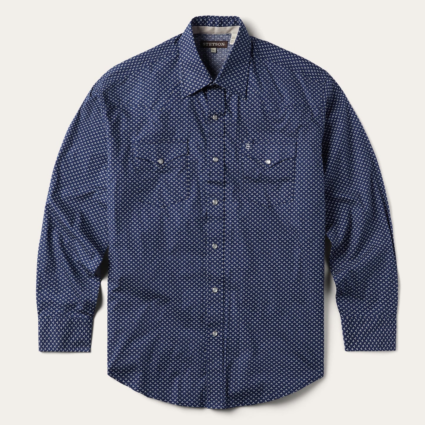 Blue Polaris Geo Print Western Shirt | Stetson Blue
