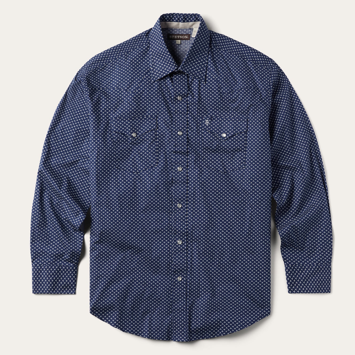 Blue Polaris Geo Print Western Shirt | Stetson Blue