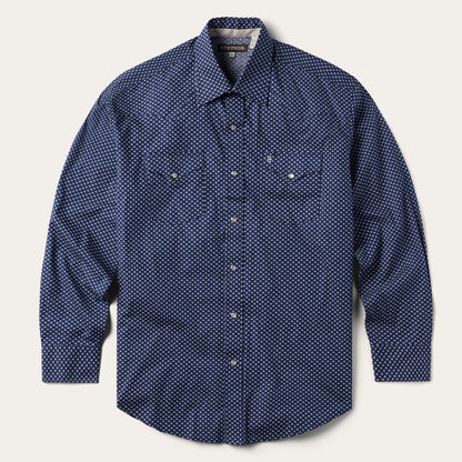 Blue Polaris Geo Print Western Shirt | Stetson Blue