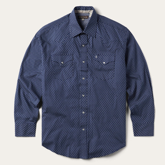 Blue Polaris Geo Print Western Shirt | Stetson Blue