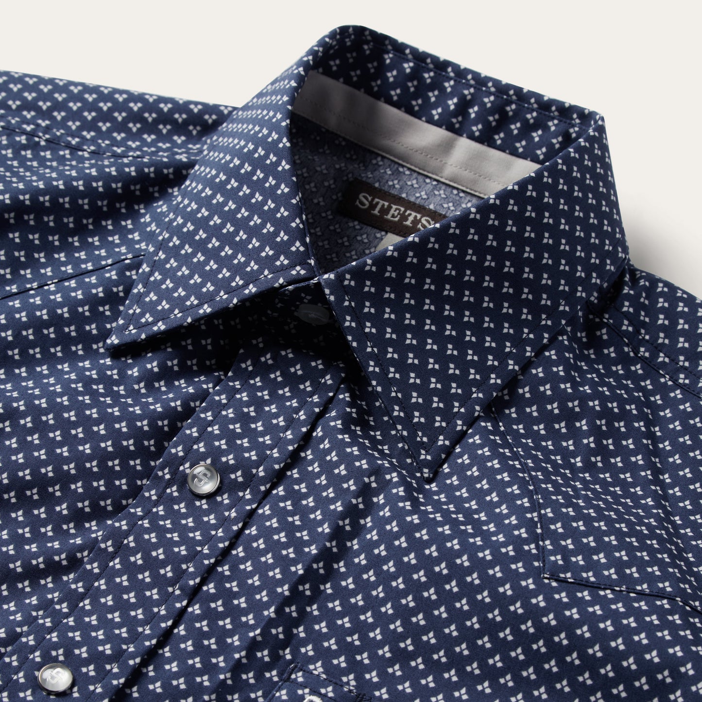 Blue Polaris Geo Print Western Shirt | Stetson Blue