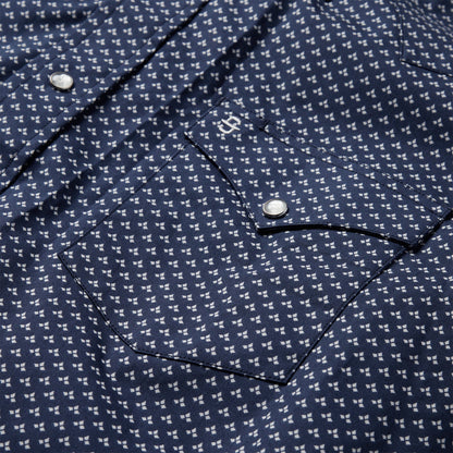 Blue Polaris Geo Print Western Shirt | Stetson Blue