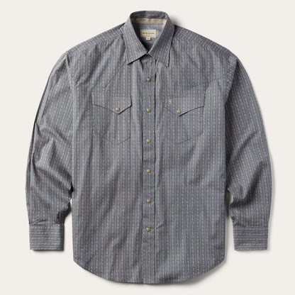 Horseshoe Stripe Print Shirt | Stetson Grey