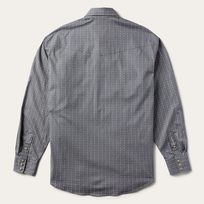 Horseshoe Stripe Print Shirt | Stetson Grey