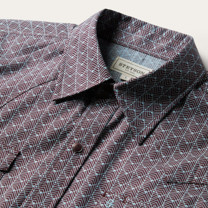 Chevron Grid Shirt | Stetson Brown