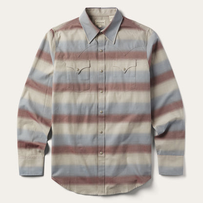 Ombre Stripe Twill Shirt | Stetson Wine
