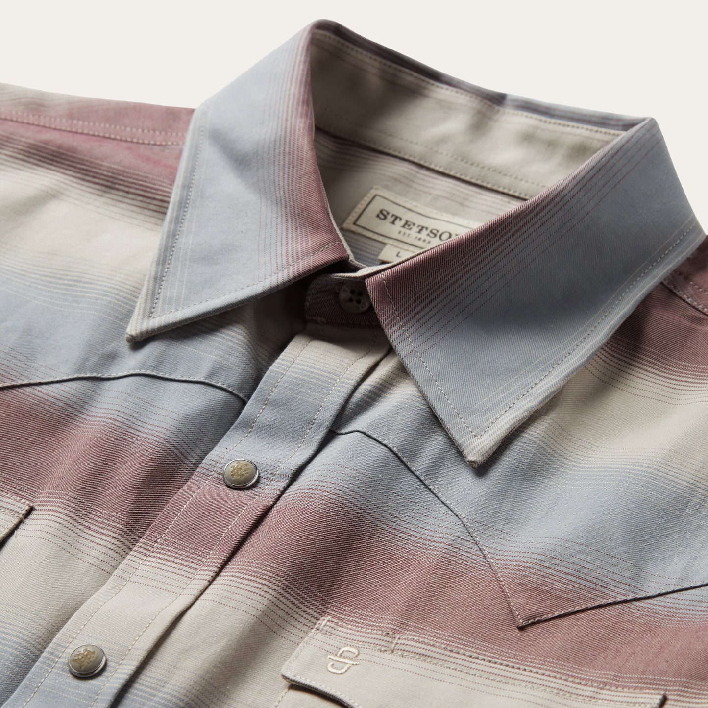 Ombre Stripe Twill Shirt | Stetson Wine