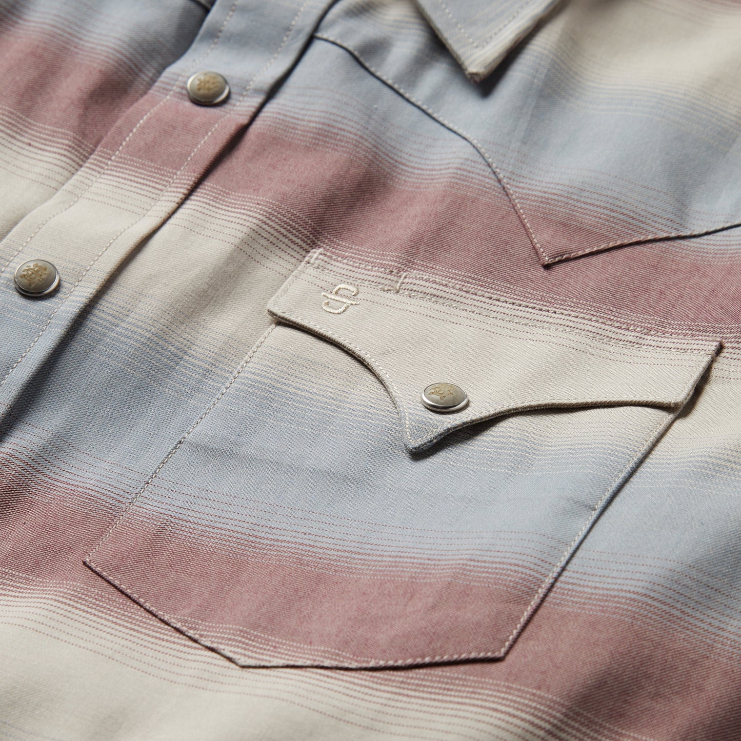 Ombre Stripe Twill Shirt | Stetson Wine