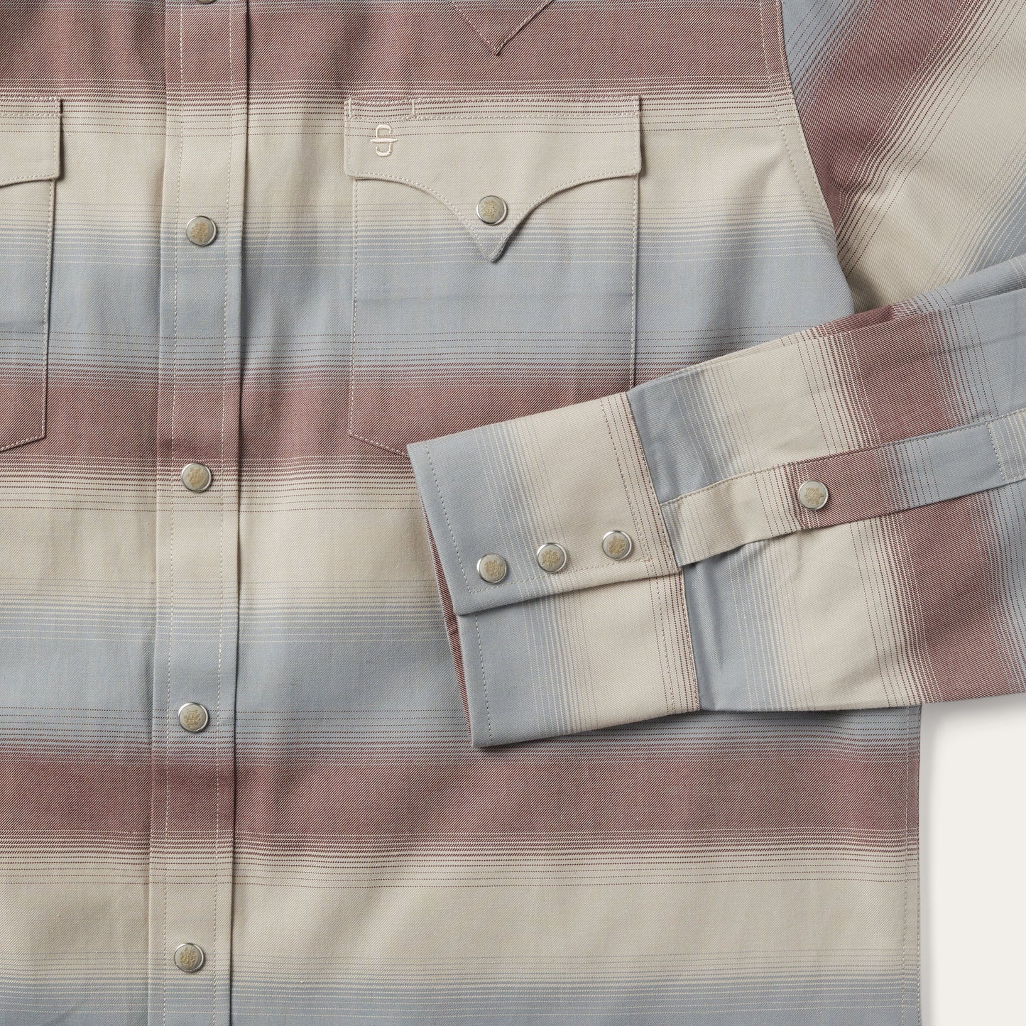 Ombre Stripe Twill Shirt | Stetson Wine