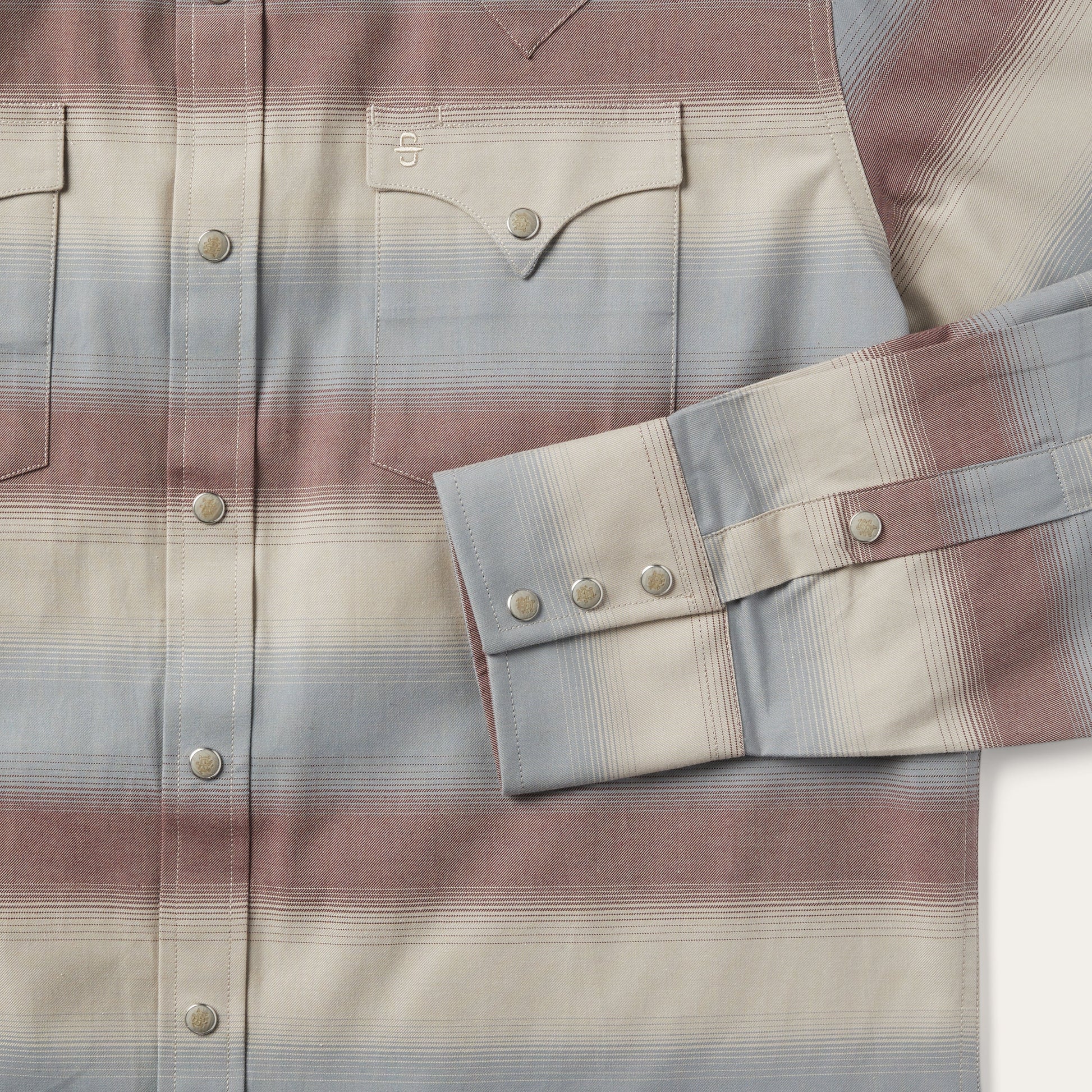 Ombre Stripe Twill Shirt | Stetson Wine