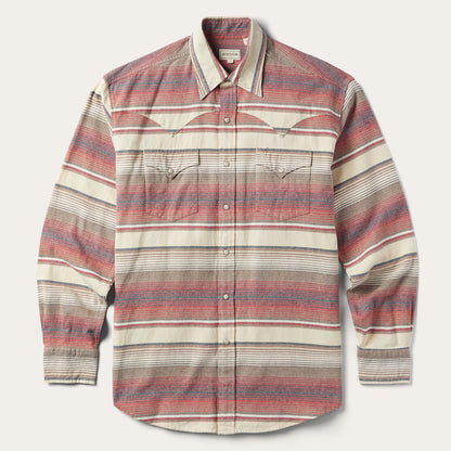 Brushed Twill Striped Shirt | Stetson Red