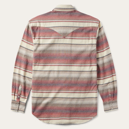 Brushed Twill Striped Shirt | Stetson Red