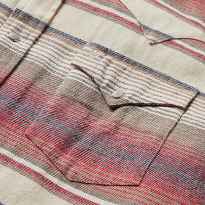Brushed Twill Striped Shirt | Stetson Red