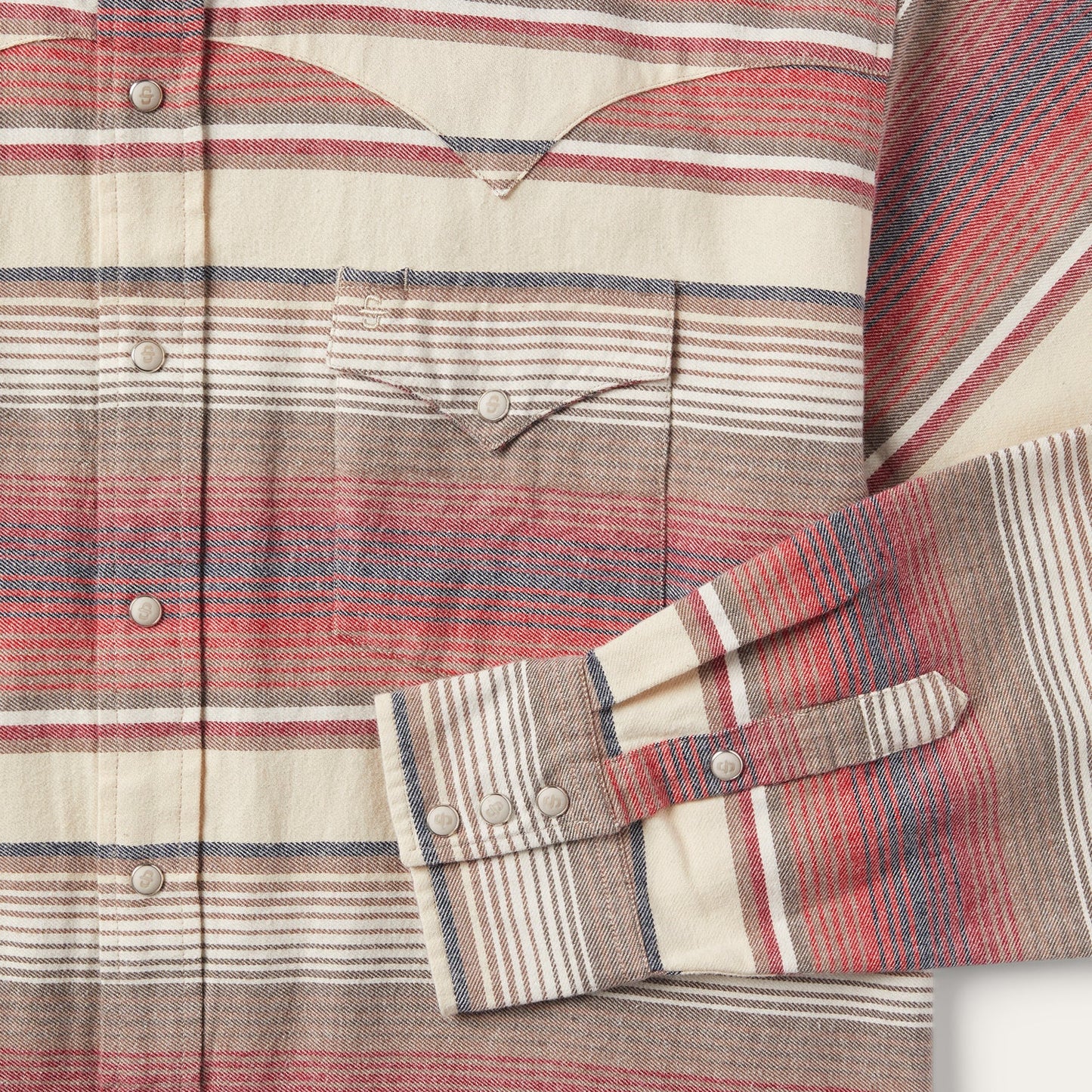 Brushed Twill Striped Shirt | Stetson Red