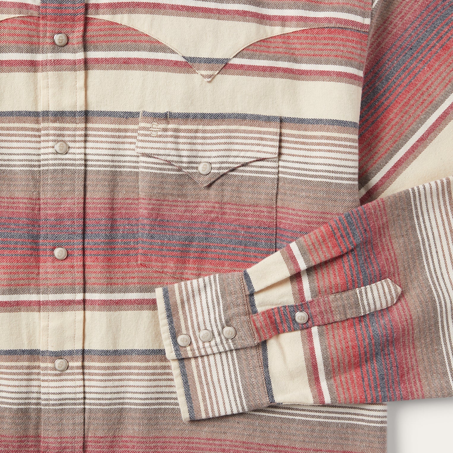 Brushed Twill Striped Shirt | Stetson Red