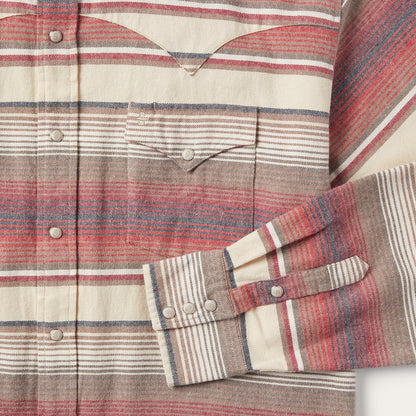 Brushed Twill Striped Shirt | Stetson Red