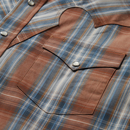 Rustic Plaid Western Shirt | Stetson Brown