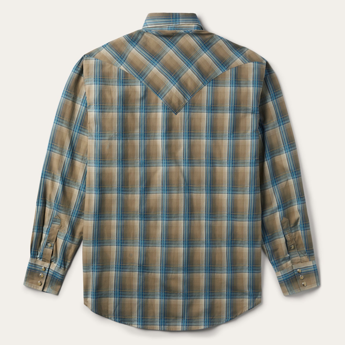 Khaki Ombre Plaid Shirt | Stetson Brown