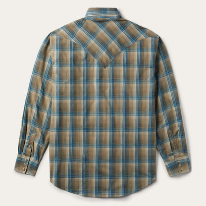 Khaki Ombre Plaid Shirt | Stetson Brown