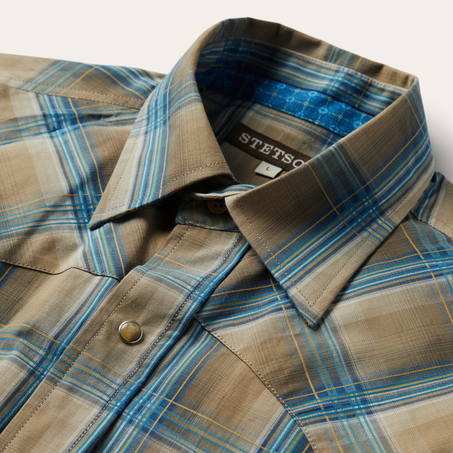 Khaki Ombre Plaid Shirt | Stetson Brown