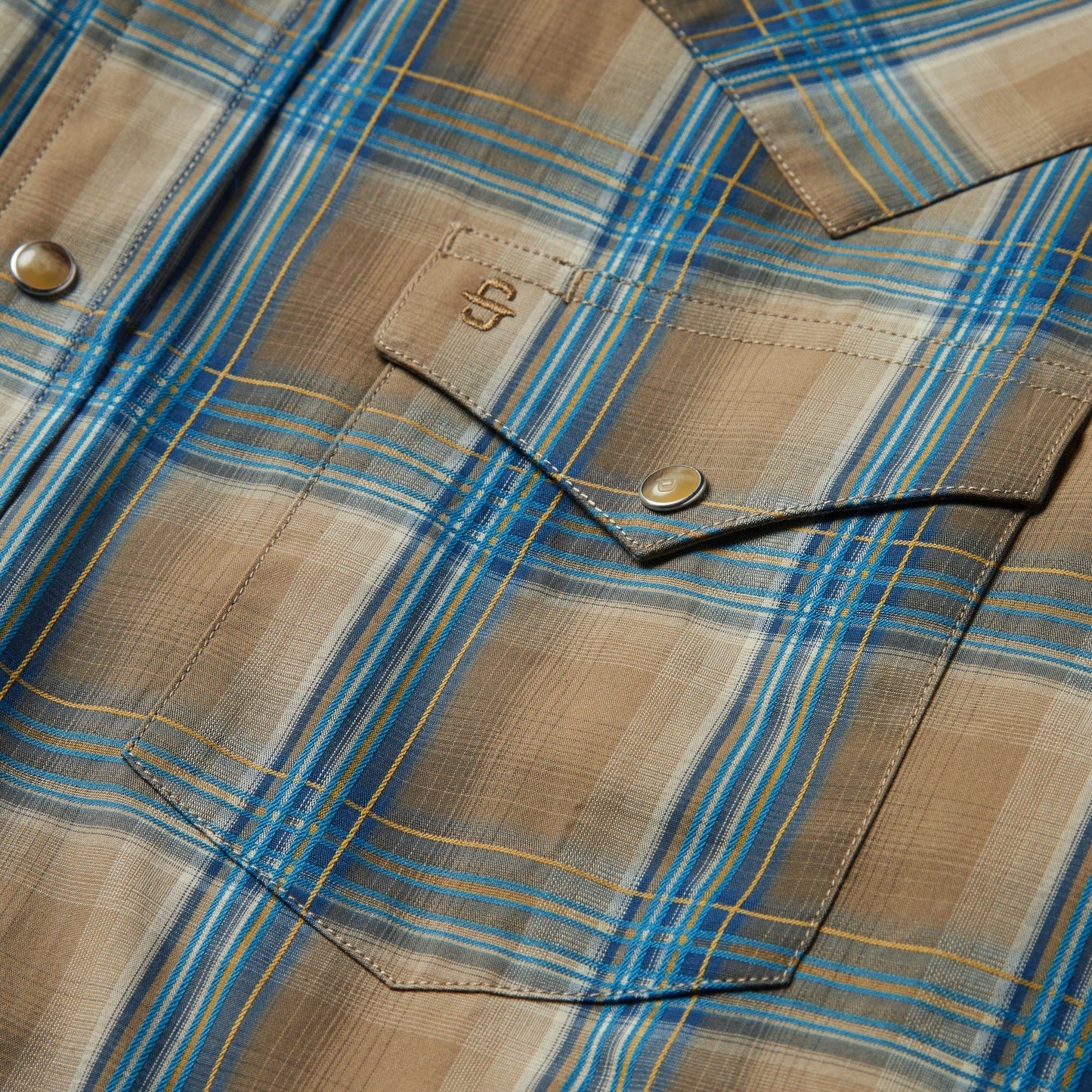 Khaki Ombre Plaid Shirt | Stetson Brown