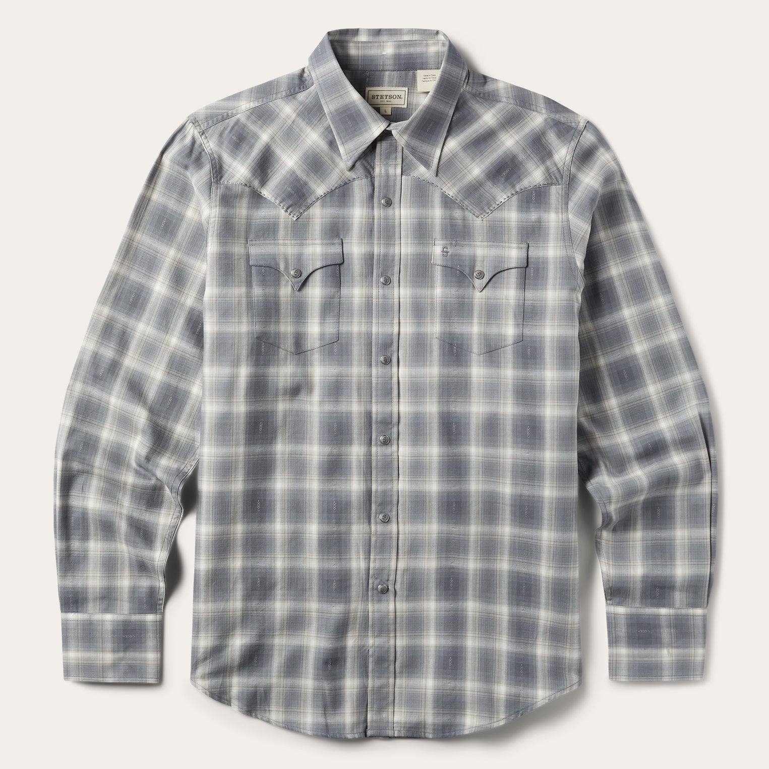 Dobby Twill Plaid Shirt | Stetson Brown