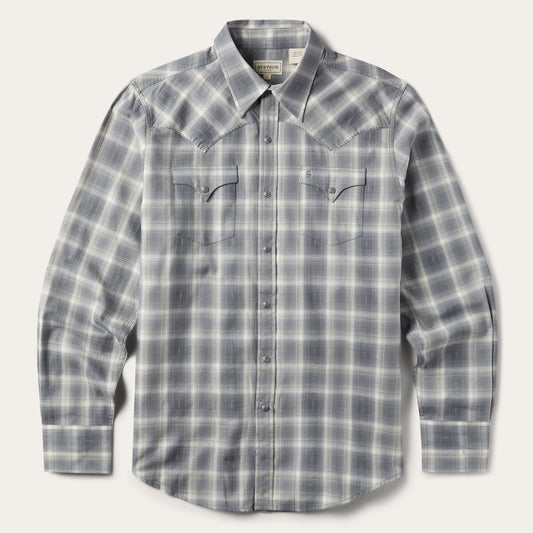 Dobby Twill Plaid Shirt | Stetson Brown