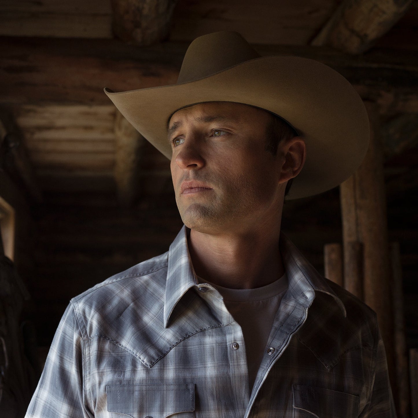 Dobby Twill Plaid Shirt | Stetson Brown