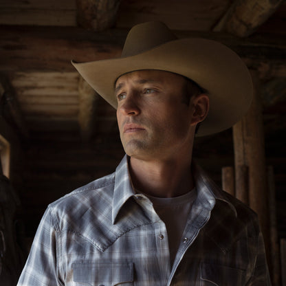Dobby Twill Plaid Shirt | Stetson Brown