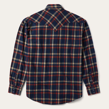 Brushed Twill Plaid Shirt | Stetson Blue