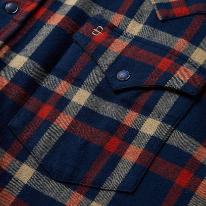 Brushed Twill Plaid Shirt | Stetson Blue