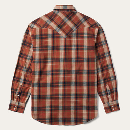 Brushed Twill Plaid Shirt | Stetson Orange