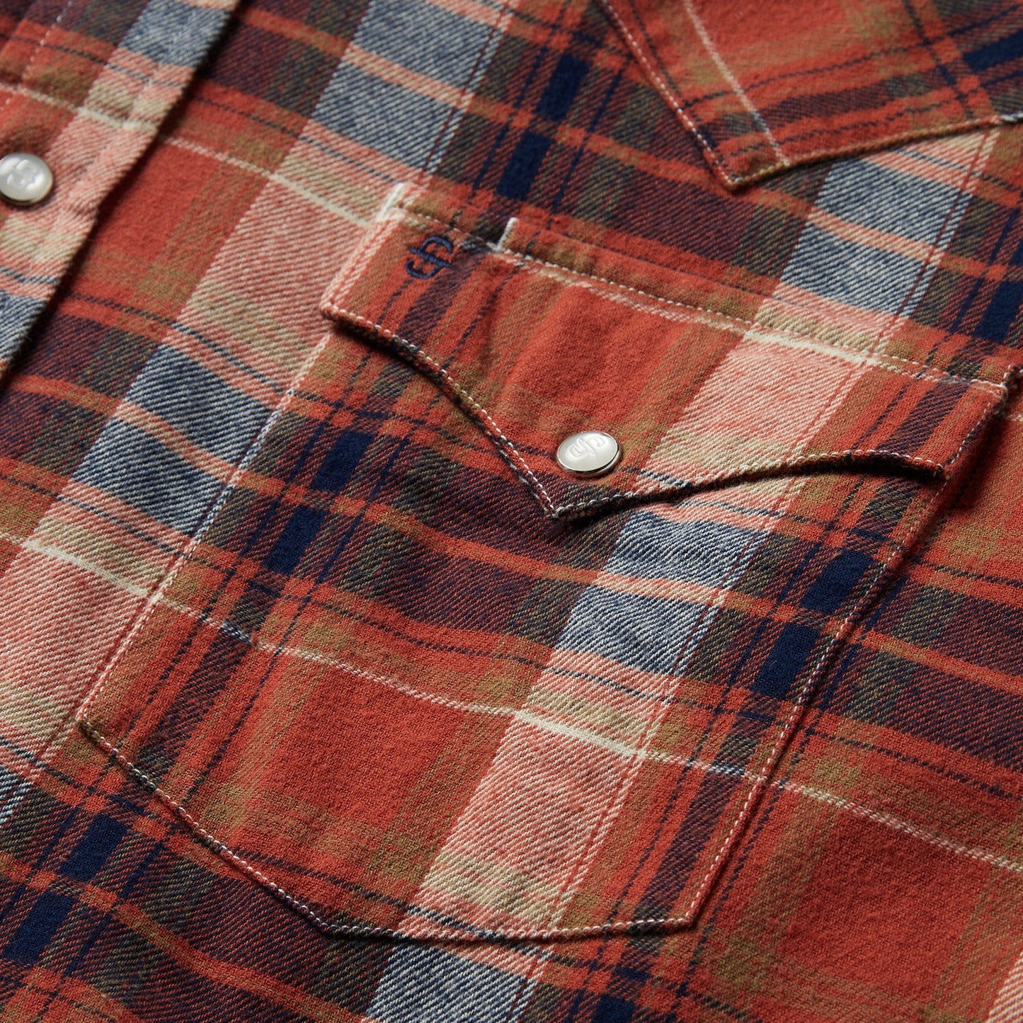Brushed Twill Plaid Shirt | Stetson Orange